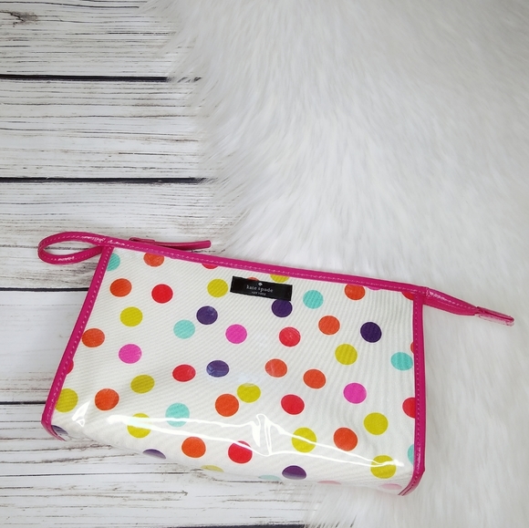 kate spade Bags Kate Spade Multi Color Pink Polka Dot Cosmetic Bag